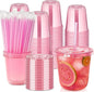 100 Sets - 12oz Pink Plastic Cups by Jycnolm
