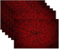 Cloth Placemats,Red Spider Web Fabric Placemats Set of 6,Washable Gothic Table Mats,Decorative Place Mats for Dining Home Kitchen Holiday Party 11.8x17.7 Inch