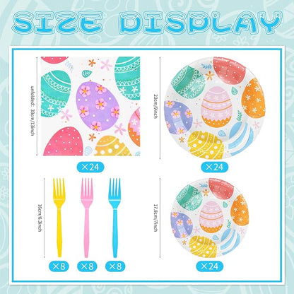 96 Pieces Easter Day Tableware Set Party Supplies - Image 2