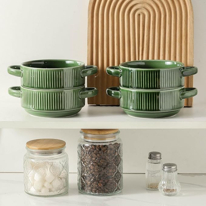 Soup Bowls with Handles, 23 oz French Onion Soup Crocks, Stackable Soup Bowl - Image 7