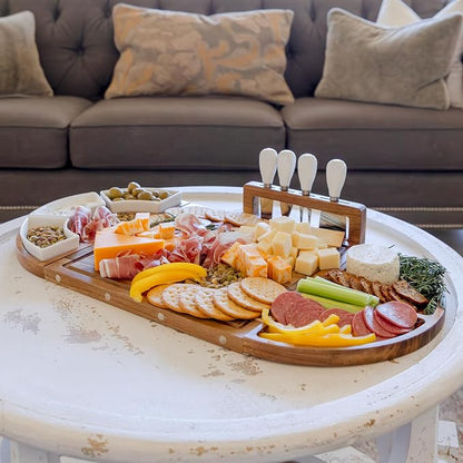 Large Charcuterie Board Set, Acacia Wood, Oil Finish | Magnetic 3-Piece Acacia - Image 8