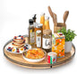 21" Lazy Susan Oak Wood Turntable Organizer for Cabinet, Farmhouse Round Wooden Large Lazy Susan Organization and Storage for Dining Table, Pantry, Kitchen, Countertop, Cupboard, Home Decor