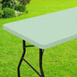 Smiry Rectangle Picnic Table Cloth, Waterproof Elastic Fitted Tablecloths for 6 Foot Tables, Washable Polyester Table Cover for Camping, Indoor and Outdoor (Green, 30"x72")