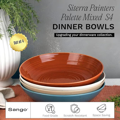 Sango Siterra Painter's Palette Stoneware Pasta Bowls – Pasta & Serving Bowls - Image 2