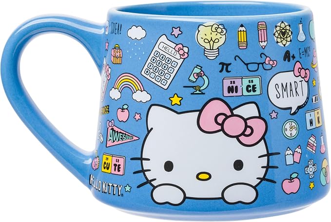 Silver Buffalo Sanrio Hello Kitty Back to School, Tapered Pottery Mug, 14oz | - Image 3