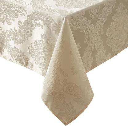 Newbridge Barcelona Luxury Damask Fabric Tablecloth, 60” Wide x 102” Oval - Image 8