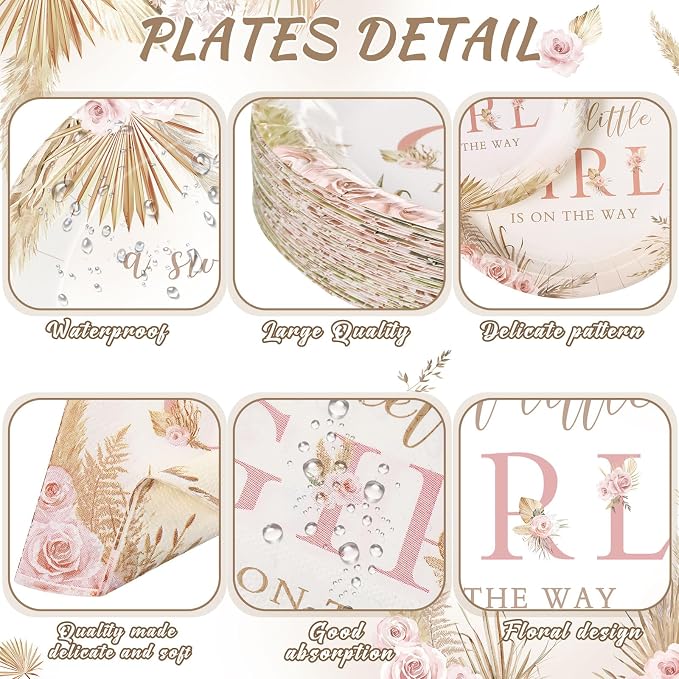 Funnymoom 250 Pcs Boho Baby Shower Decorations - Image 2