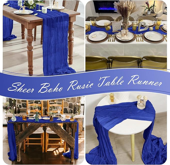 15 Pack Royal Blue Cheesecloth Table Runner 17 x 108 inch Cheese Cloth Table - Image 7