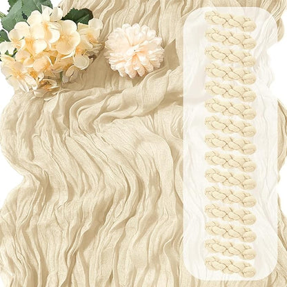 15 Pack Ivory Cheesecloth Table Runner 17 x 108 inch Cheese Cloth Table Runners by Yorcari