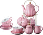 Jusalpha Porcelain Tea Set- 8 OZ Coffee/Teacup, Cup Holder, Serve of 6- by Jusalpha