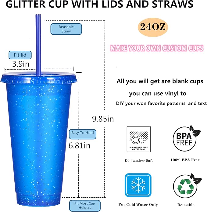 Suertestarry Tumbler with Straw and Lid, Water Bottle Iced Coffee Travel Mug Cup - Image 2