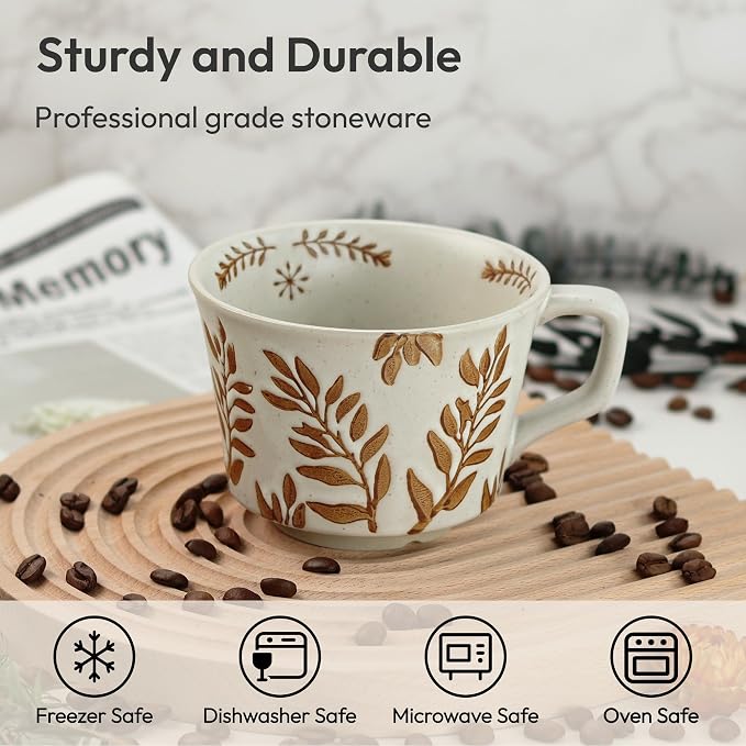 11 oz Ceramic Coffee Mug, Stoneware Teacup - Image 2