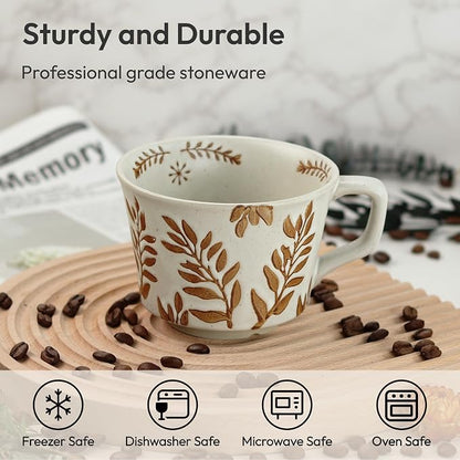 11 oz Ceramic Coffee Mug, Stoneware Teacup - Image 2