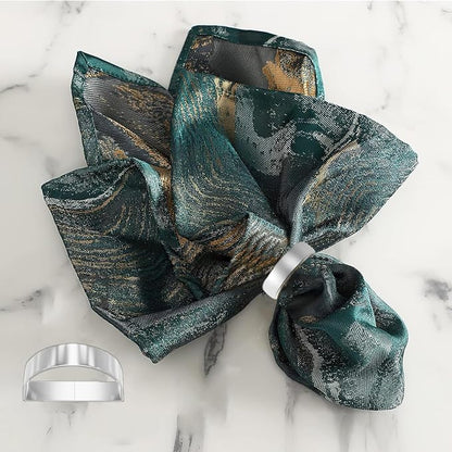 8 Pcs Silver Napkin Rings-Stainless Steel Napkin Rings | Metal Napkin Ring - Image 4