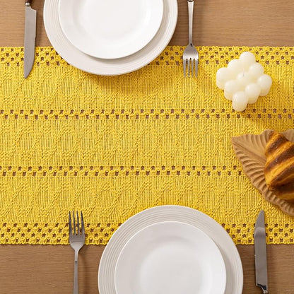 Boho Table Runner Summer Farmhouse Rustic Dining Dresser Scarf Home Decor | - Image 5