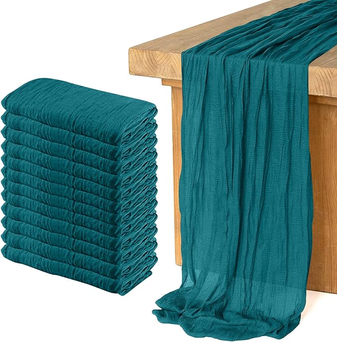 12 Pack Cheesecloth Table Runner, Runner Gauze Boho Wedding Decor Romantic by Home