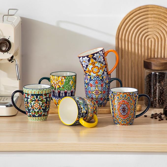 vancasso SIMI 12 oz Coffee Mugs Set of 6, Ceramic Mug - Image 9