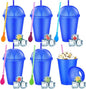 6 Set Slushie Cups with Dome Lids and Straws Detachable Spoon Straws Reusable by Unknown