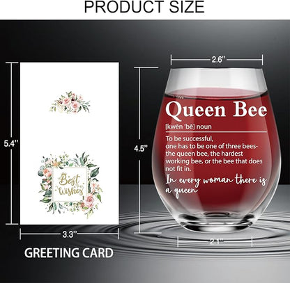 AGMDESIGN Queen Bee Definition Wine Glass, Retirement Thank You Gifts - Image 2