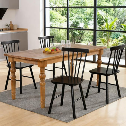 DUHOME Windsor Dining Chairs Set of 4,Farmhouse Style Spindle Back Wooden Kitchen Chairs for Home Kitchen, Dining Room,Living Room,Bistro