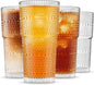 INSETLAN 20oz Hobnail Glass Cups Set of 4, Vintage Drinking Glasses, Iced by INSETLAN