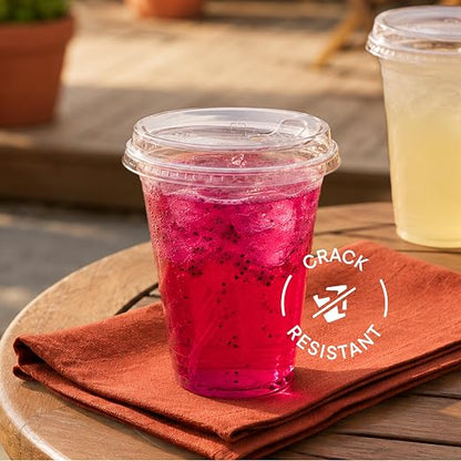 16 oz Clear Plastic Cups with Strawless Sip Lids - Image 6