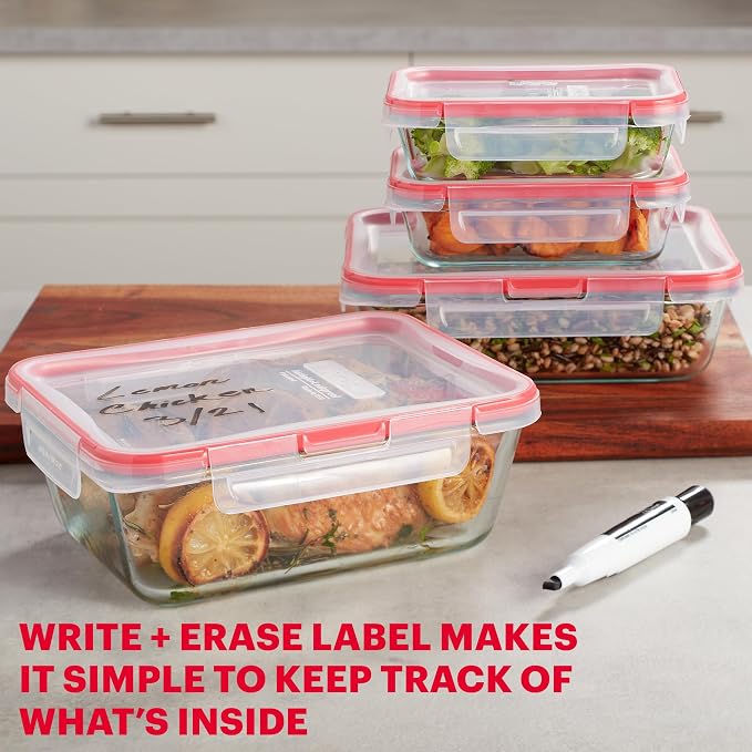 Pyrex Freshlock Mixed Sized Glass Food Storage Containers Set | Meal prep - Image 5