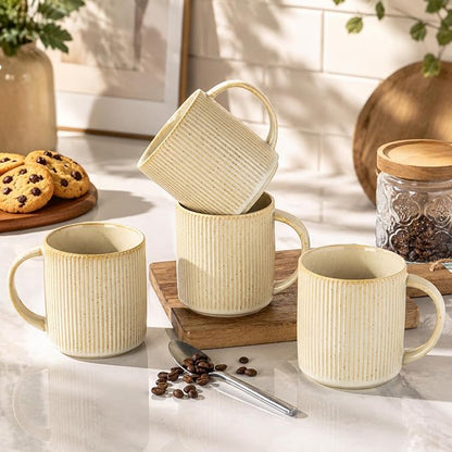 theterra Ceramic Coffee Mugs Set of 4, 14.2 oz Coffee Cups by TheTerra