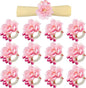 Chengu 12 Pcs Pink Floral Napkin Rings Summer Handcraft Flower Napkin Rings by CHENGU