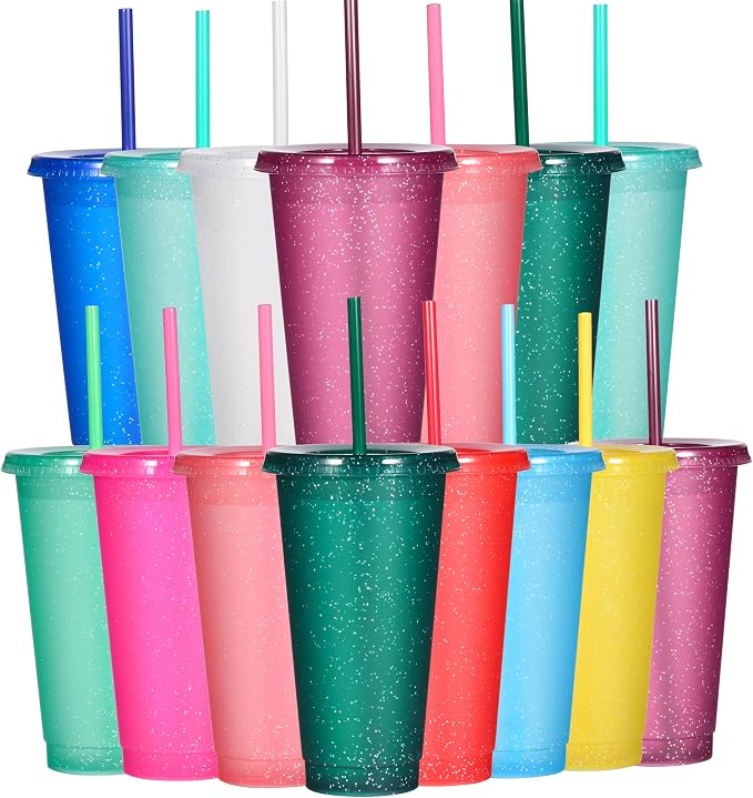 Suertestarry Tumbler with Straw and Lid, Water Bottle Iced Coffee Travel Mug Cup by Suertestarry