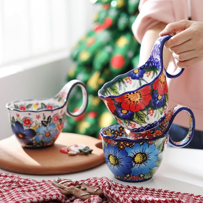 ALMA 16oz Large Soup Bowl Microwave Safe, Floral Soup Bowl - Image 2