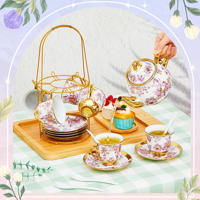Zhehao 20 Pcs Porcelain Tea Set - Image 5