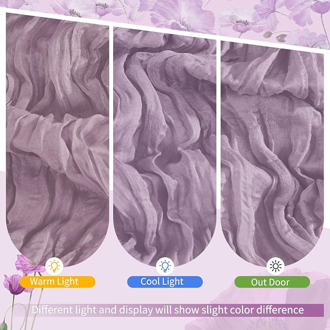 Showgeous 4 Pack Purple Cheesecloth Table Runner, 17 x 108 Inches | Boho - Image 7