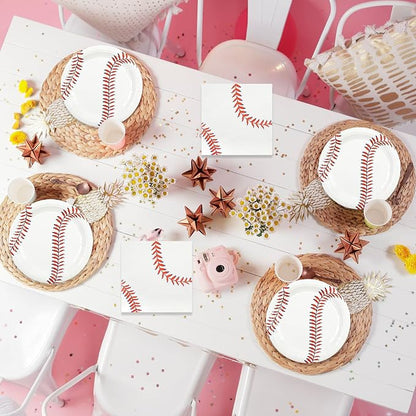50pcs Baseball Plates and Napkins Party Supplies, 7Inch | Baseball Themed - Image 6
