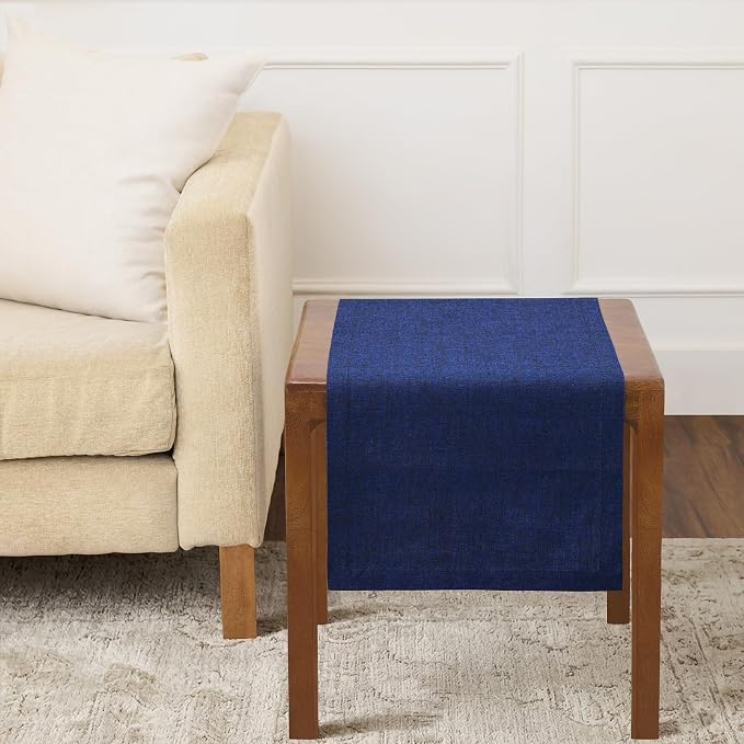 Solino Home 100% Pure Linen Dining Table Runner Blue, Athena 14 x 36 in | Table by SolinoHome