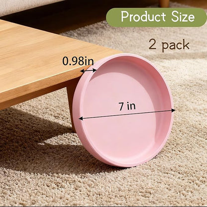 2 Pcs Silicone Cat Bowls Non-Slip Cat Dish for Dry & Wet Food Shallow Relief Whisker Fatigue Pet Bowl Set for Cats Small Dogs, Pink