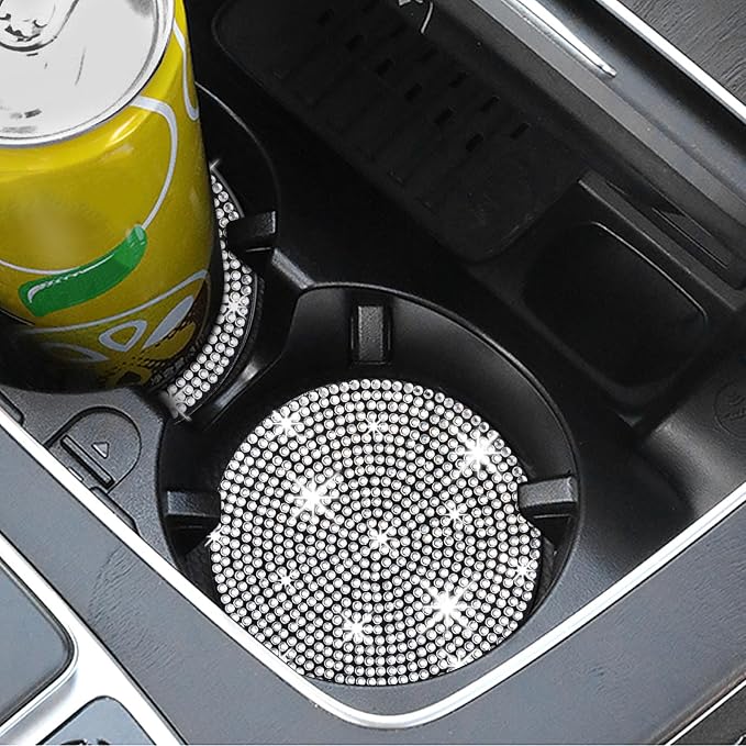 4 Pack Bling Car Coasters, Car Cup Holder Coaster, Rhinestone Coaster - Image 3