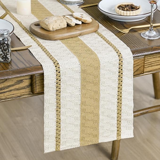 Artoid Mode Burlap Brown Rustic Woven Table Runner 12x60 Inch | Holiday by ArtoidMode