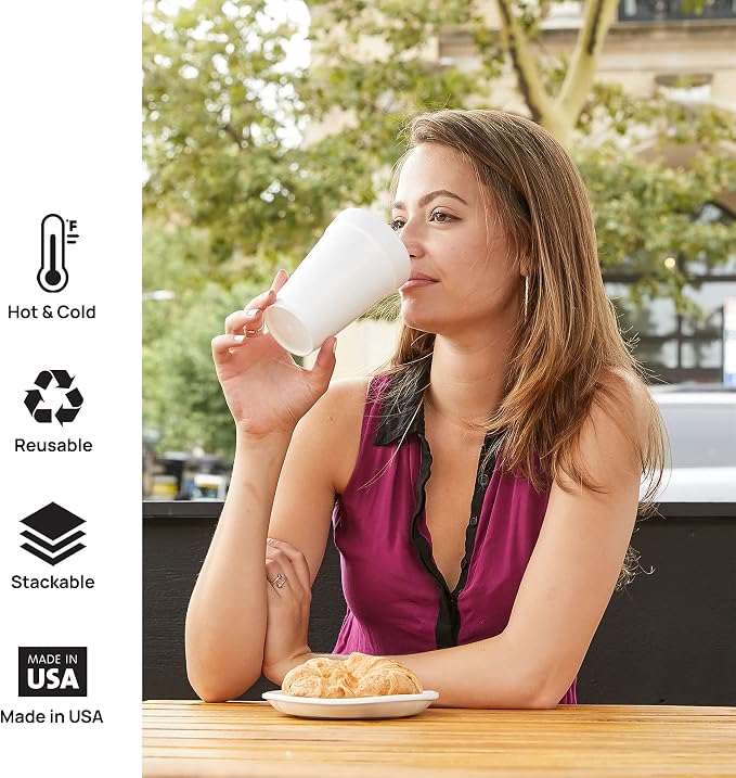 Shop Square 16 Oz Disposable Foam Cups, Made in the USA, To-Go Cups - Image 7
