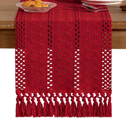 Boho Table Runner Summer Farmhouse Rustic Dining Dresser Scarf Home Decor | - Image 3