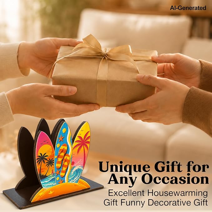 Surfboard Decor Wood Napkin Holder - Image 7