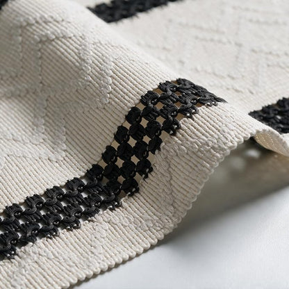 Artoid Mode Black Stripe Woven Rustic Table Runner 12x120 Inch | Holiday - Image 6