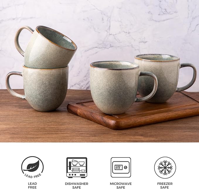 AmorArc 12oz Coffee Mugs, Ceramic Coffee Mugs set of 6 - Image 6