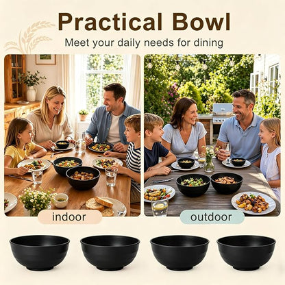 Ramen Bowls 60oz, Unbreakable & Lightweight Wheat Straw Bowls Sets of 8 - Image 7