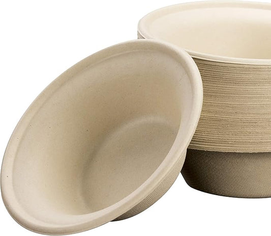 Durable, Biodegradable, Leak-Proof, 11.5 oz Disposable Bowls 200 Pack. Plant-Based Gluten Free Compostable Wheatstraw Fiber Container, Eco-Friendly, Microwavable and Safe for Hot, Cold or Pet Foods.