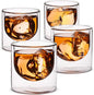 BTaT- Double Walled Drinking Glass, 4 Pack, 5 oz, Insulated Glass by BrewToATea