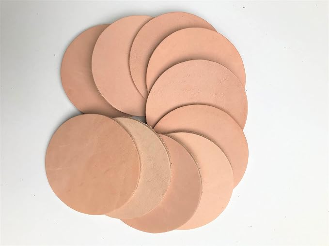 Dangerous Threads 18-Pack Veg Vegetable Tan Cowhide Leather 3 1/4" Round - Image 2