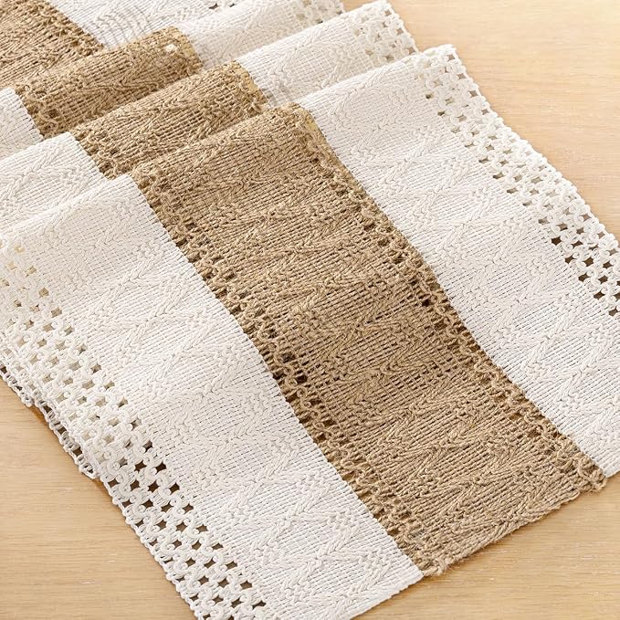 Boho Table Runner Summer Farmhouse Rustic Dining Dresser Scarf Home Decor | - Image 2