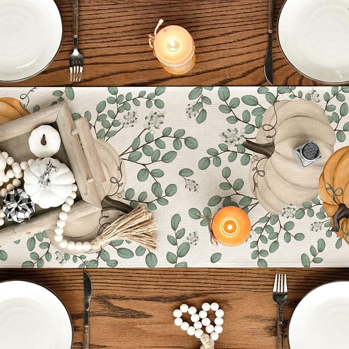 Artoid Mode 210 GSM Fall Table Runner 13x48 Inch Home Party Decor | Orange - Image 4