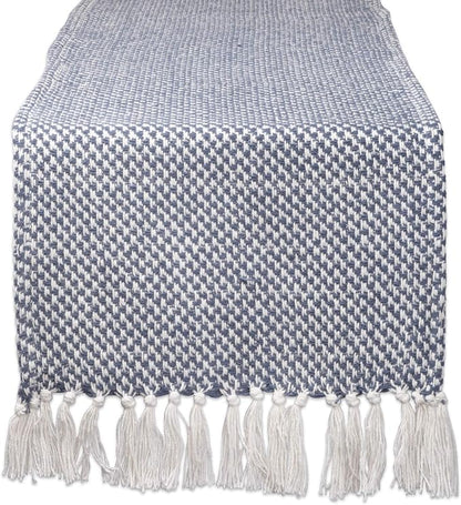 DII Woven Basics Collection 100% Cotton Knit Table Runner, French Blue by DII